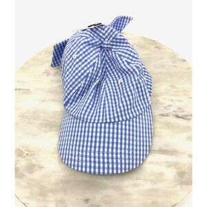 BP Blue Gingham Bow Detail Baseball‎ Cap One Size Hat Picnic Summer Beach